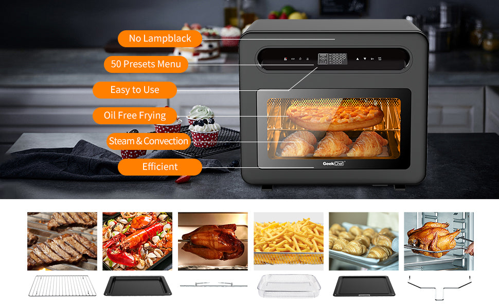 Extra Large Capacity 26 QT Air Fryer Toast Oven Combo with Rotisserie and Dehydrator K349668
