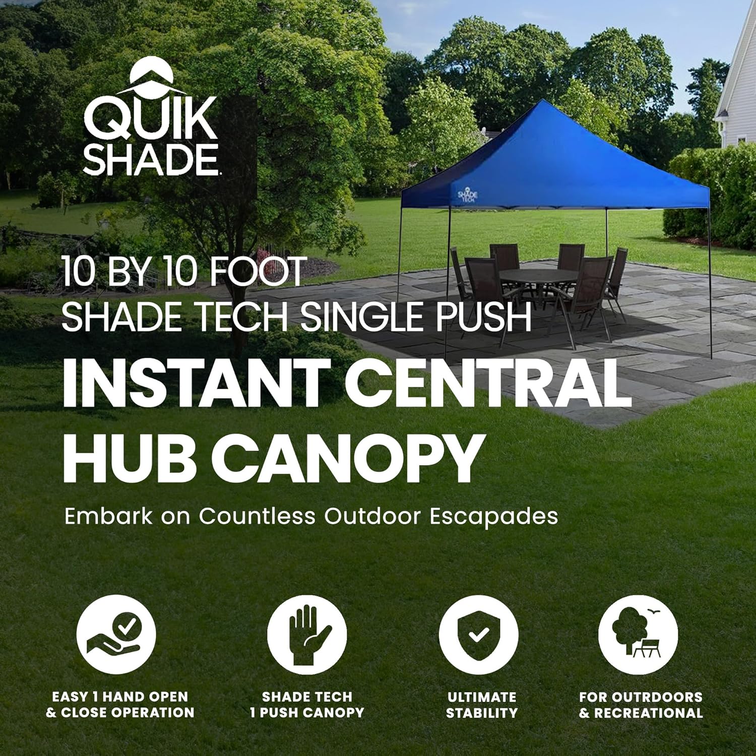 10' x 10' Blue Pop Up Canopy Tent L240339