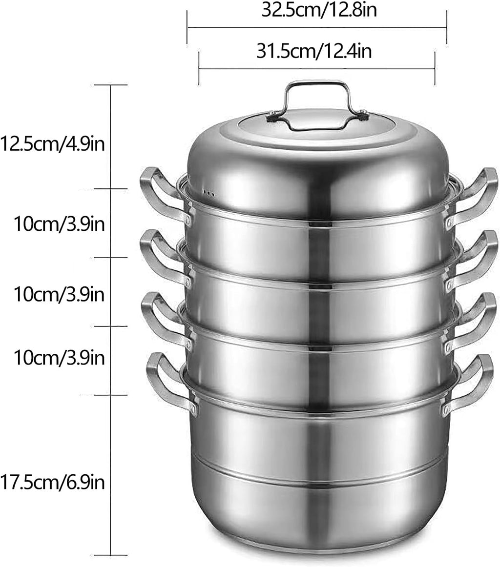 12.8in 5 Tier Stainless Steel Steamer Pot S201624