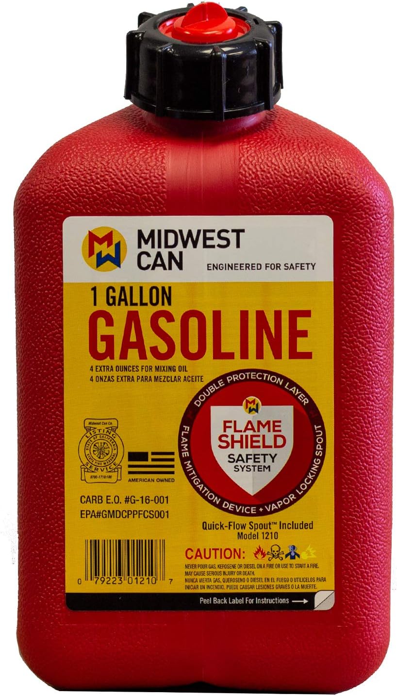 1 Gallon Gasoline Can with Auto Shut Off Spout X1415