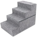 Gray Linen 4-Steps Foldable Pet Steps M299897