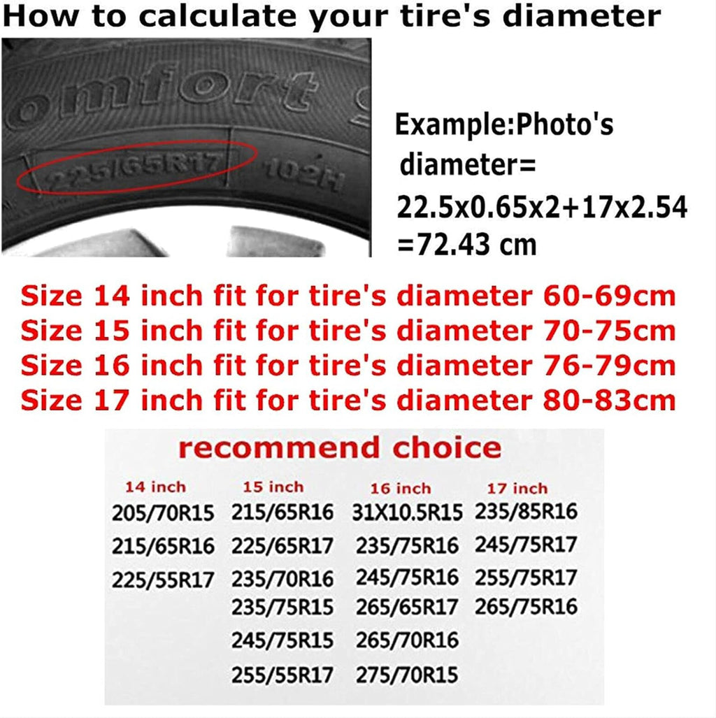 16 inch Pack of 2 Waterproof Universal Wheel Tire Protector O247531
