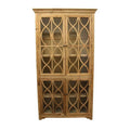 Natural Solid Wood Cabinet with 4 Glass Doors C704