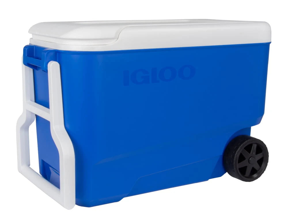 Blue 38 QT Hard-Sided Ice Chest Cooler with Wheels Z1489