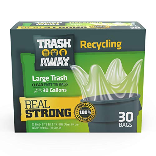 Clear Recycling Bags 30 Ct 30 Gallons Large Trash Bags S248