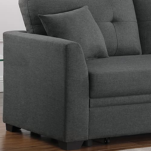 81" Grey L Shaped Sleeper Sofa with Storage Y776932