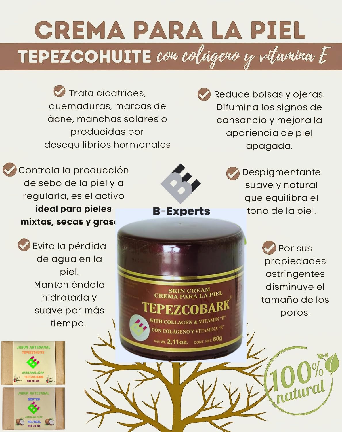 2 oz Vitamin E & Collagen Cream with 2 Artisanal Soaps B731