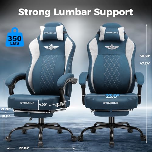 Big and Tall Gaming Chair with Footrest Y487735