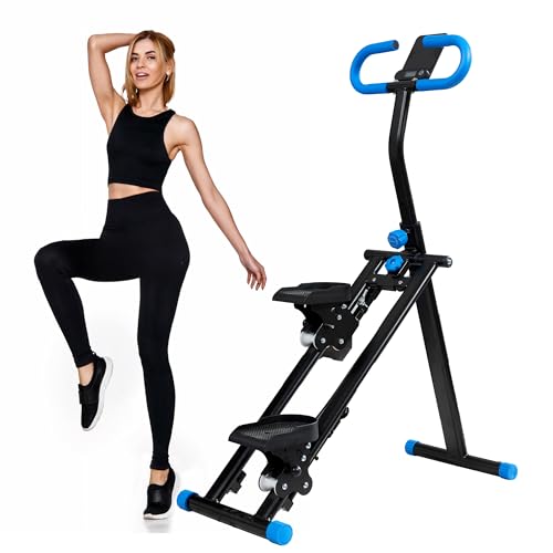 Compact Folding Cardio Climber with Adjustable Handlebar (Blue) M19431