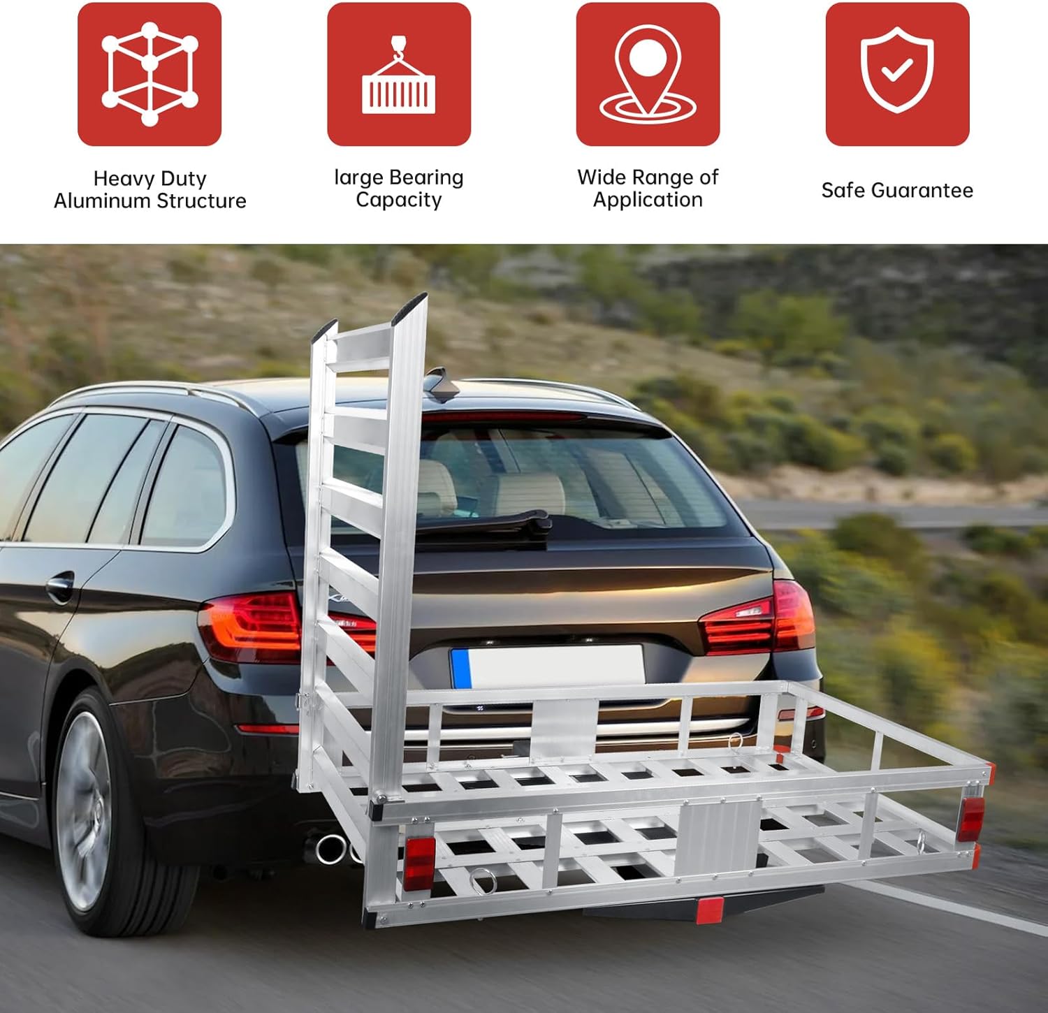 Aluminum Hitch Cargo Carrier, 50" x 29.5", 800Lbs Capacity S7776