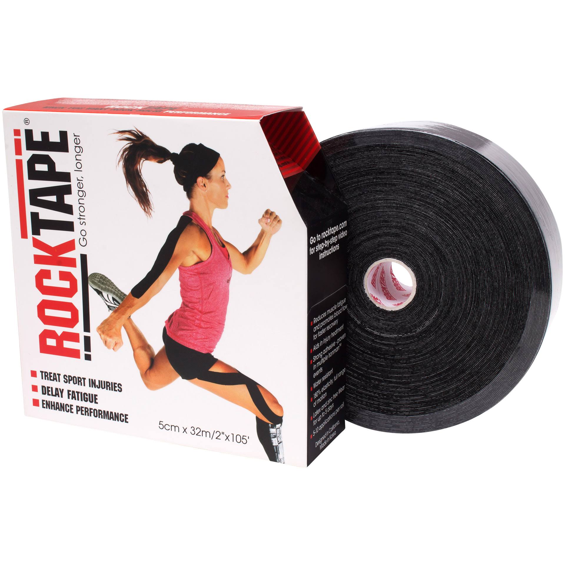 2" x 105' Bulk Roll Kinesiology Tape - Black X351