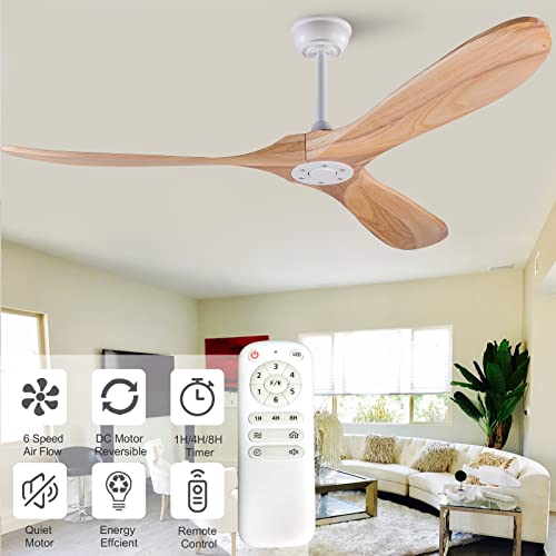 60 inch Solid Wood Ceiling Fan with Remote Control C3772