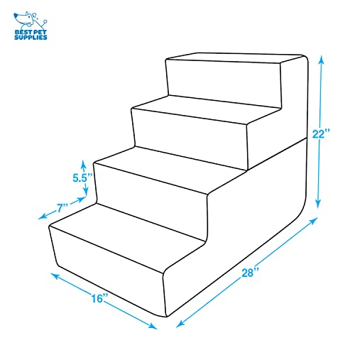 Gray Linen 4-Steps Foldable Pet Steps M299897