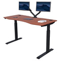 71" x 33" Electric Height Adjustable Stand up Desk with Curved Grey Top and Black Frame T37033