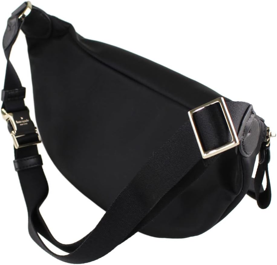 Black Nylon Leather Belt Bag N166