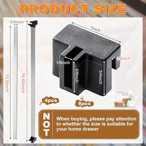 8 Pieces PVC Hanging File Rail Clips File Cabinet Rails X8911