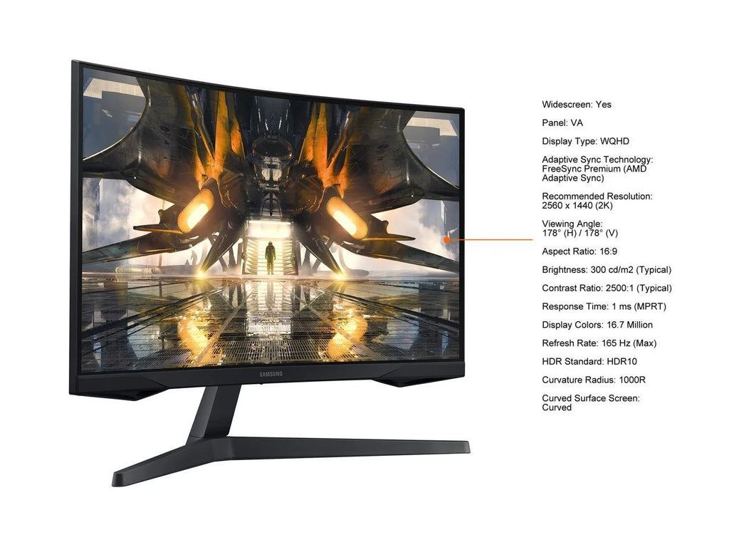32" 165 Hz VA WQHD Gaming Monitor 2560 x 1440 HDMI DisplayPort Audio S169