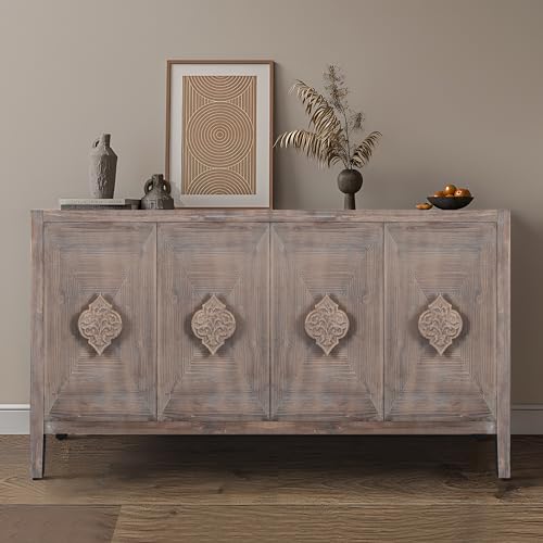 Black Storage Cabinet with 4 Doors I461