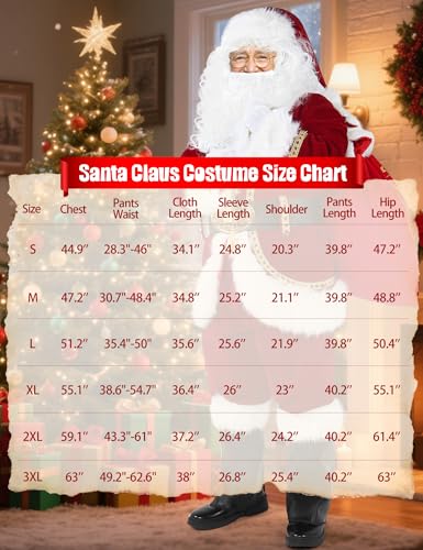 11PCS Deluxe Adult Red Santa Suit S286