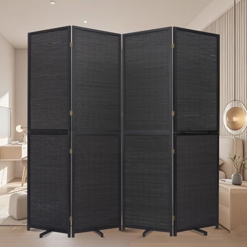 5.6FT Brown Bamboo 4 Panel Room Divider D92290