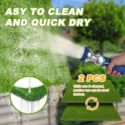 2 Pack 26"x30" Reusable Artificial Grass Dog Pee Pads with Drainage Holes X431