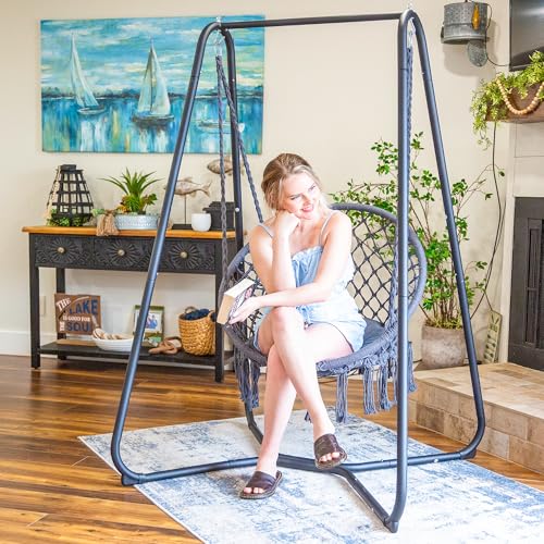 Grey Hammock Chair with Stand I733