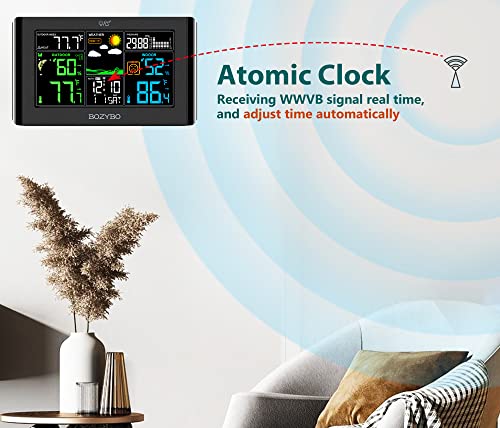 Wireless Indoor Outdoor Thermometer with Atomic Clock Temperature Humidity Monitor L13030