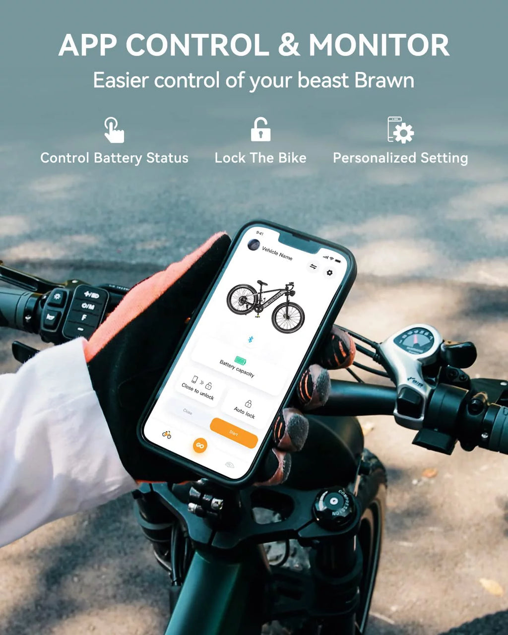 750W Fat Tire Electric Bike with 48V 18Ah Removable Battery U786019
