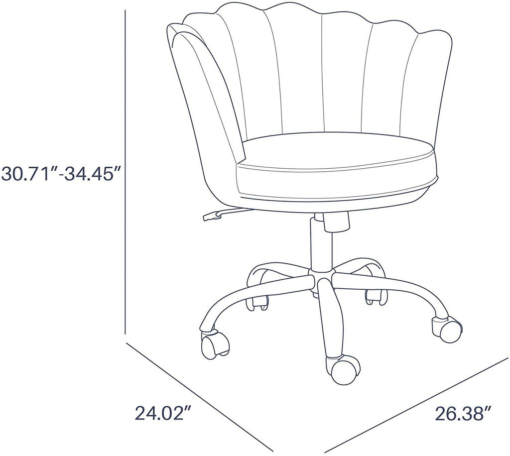 Blue Velvet Swivel Desk Chair T7278