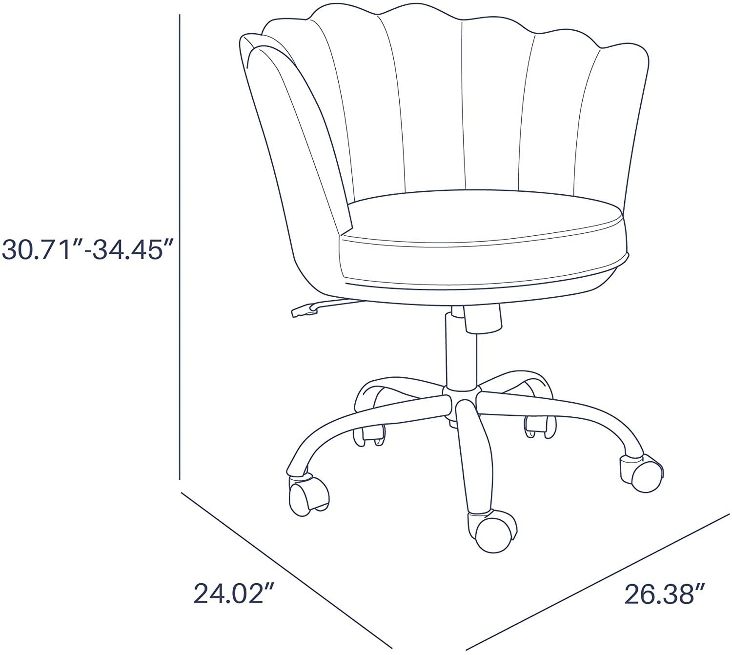 Blue Velvet Swivel Desk Chair T7278