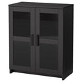 Black Glass Cabinet with Doors Z4430