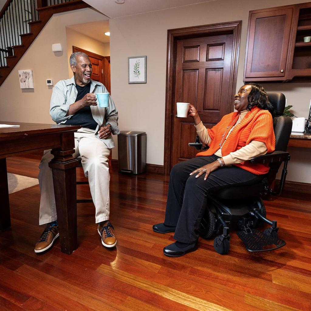 White Electric Wheelchair with U-1 Battery, 300 Lbs Weight Capacity, 16"x16-18" Seat Size S11436