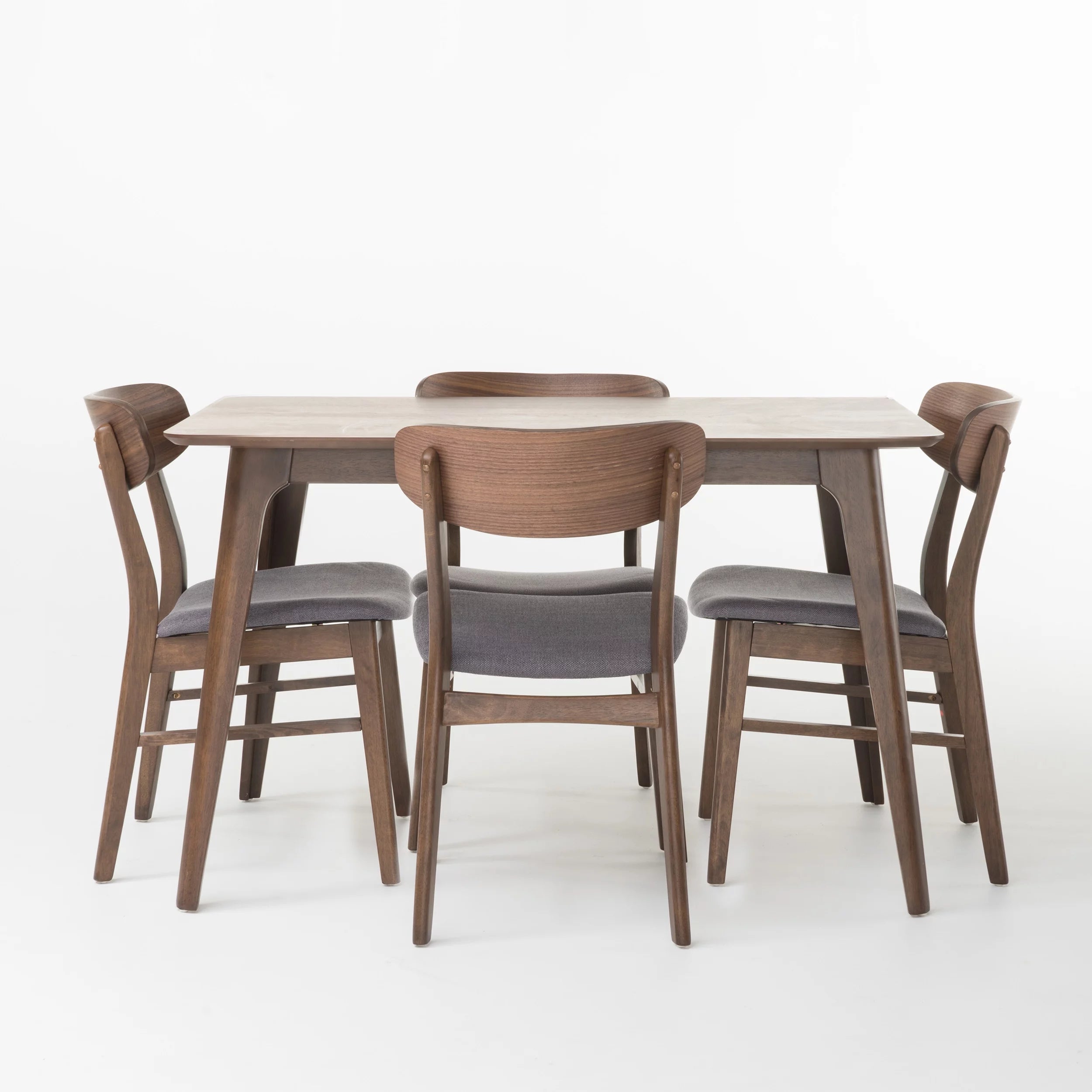 Dark Gray and Walnut 5 Piece Dining Set P5184