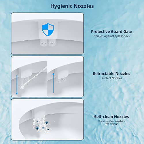 Black Non-Electric Mechanical Bidet Toilet Seat Attachment with Dual Nozzle J925923