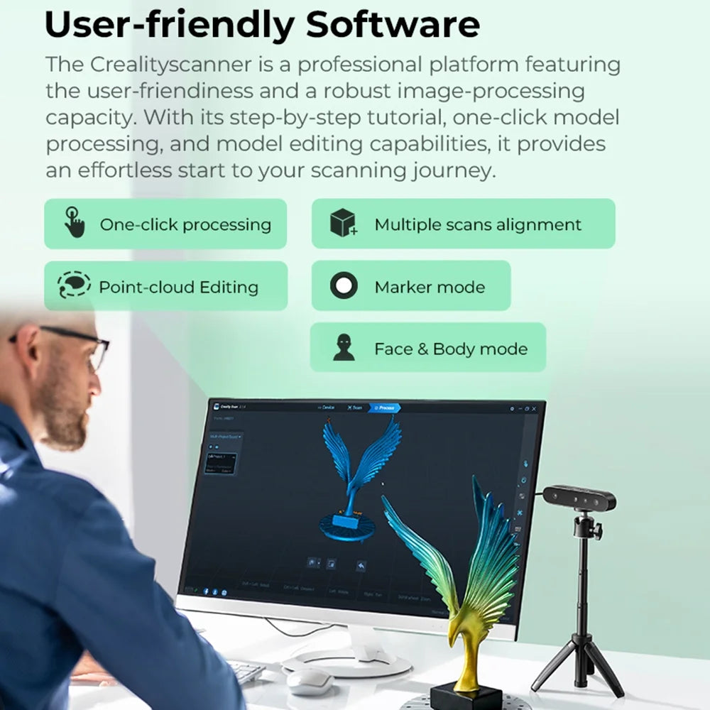 Handheld 3D Scanner 30fps 0.1mm Dual Mode R77560
