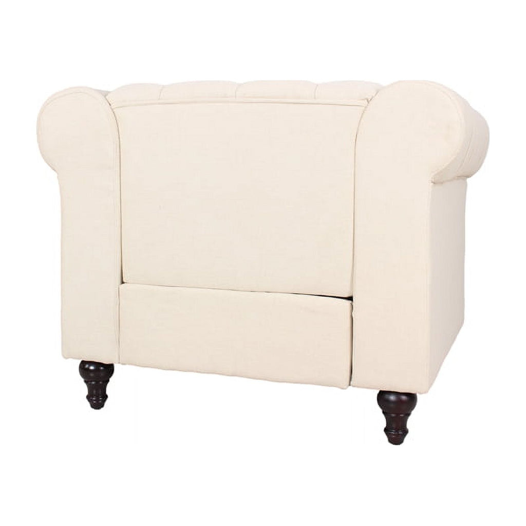 3 Piece Living Room Set with Loveseat and Two Accent Chairs in Cream Y544