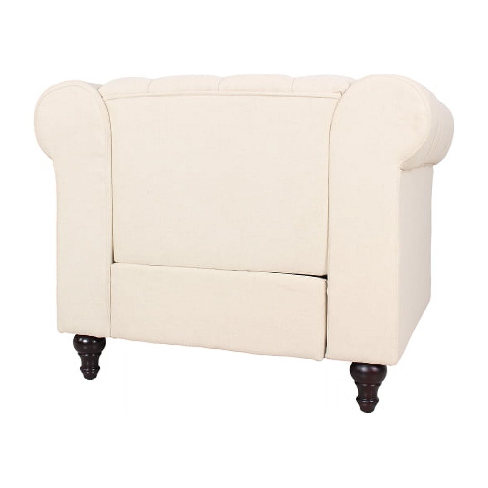 3 Piece Living Room Set with Loveseat and Two Accent Chairs in Cream Y544