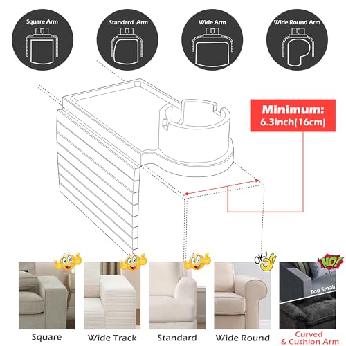 Bamboo Sofa Arm Rest Table with Cup Holder L450328