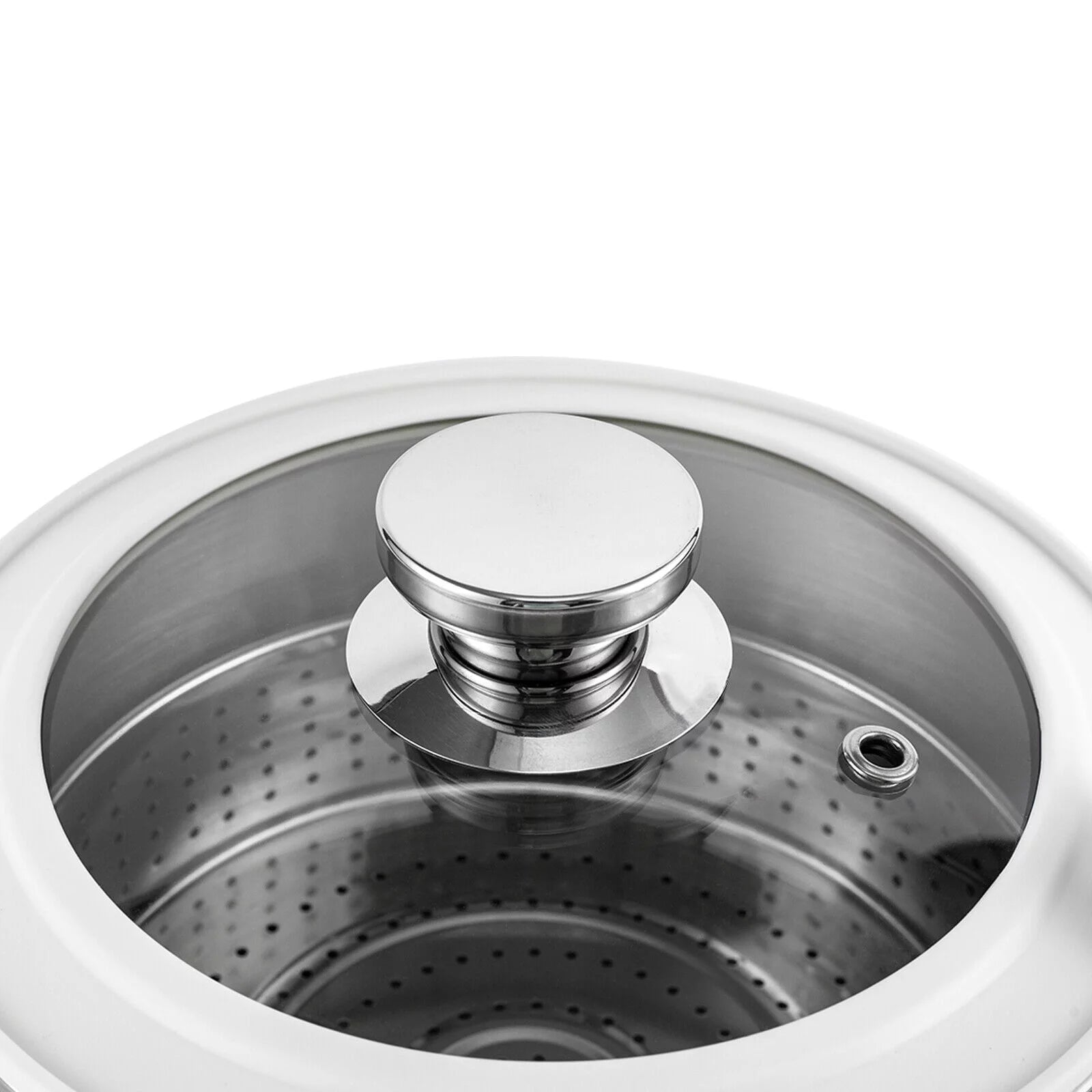 3L Automatic Lifting Electric Hot Pot with Steaming Basket 304 Stainless Steel T28430
