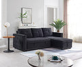 Black Sectional Sofa with Storage Chaise Q66250