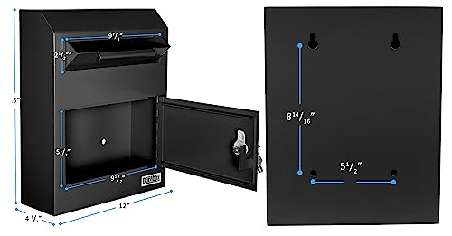 Heavy Duty Steel Wall Mount Locking Drop Box (Black) G89048