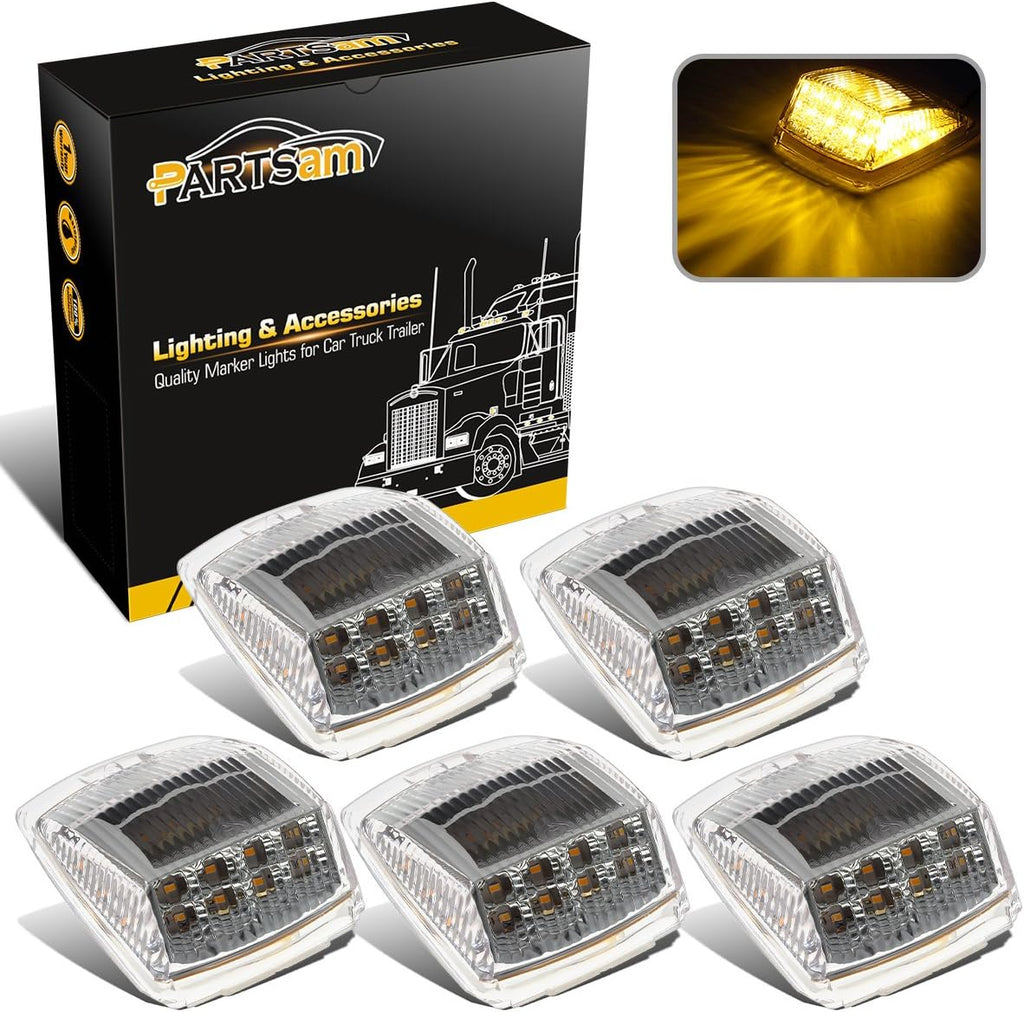 5pcs 17 LED Amber Cab Marker Roof Running Truck Cab Light E335