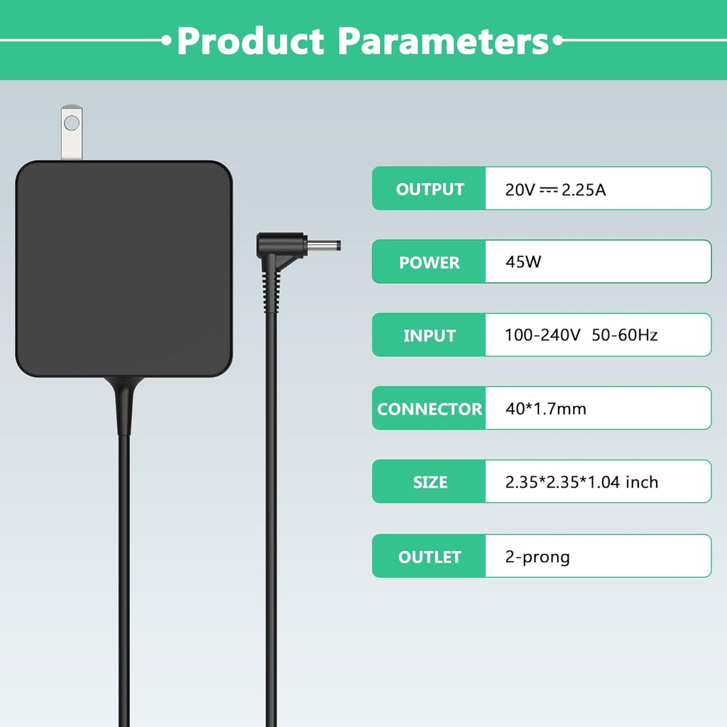 45W 20V 2.25A 4.0 * 1.7MM Round Tip Laptop Charger O628