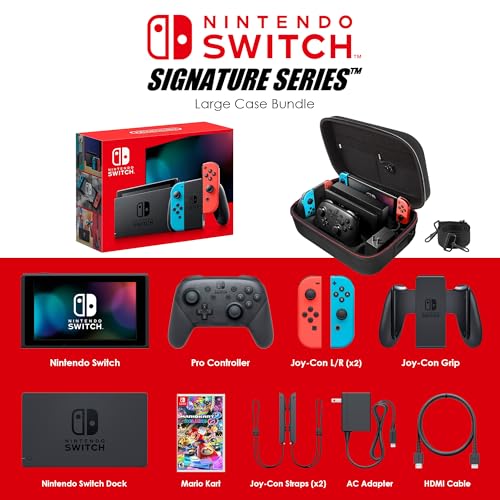 Nintendo Switch Neon Blue/Red with Mario Kart 8 Deluxe Bundle X7762