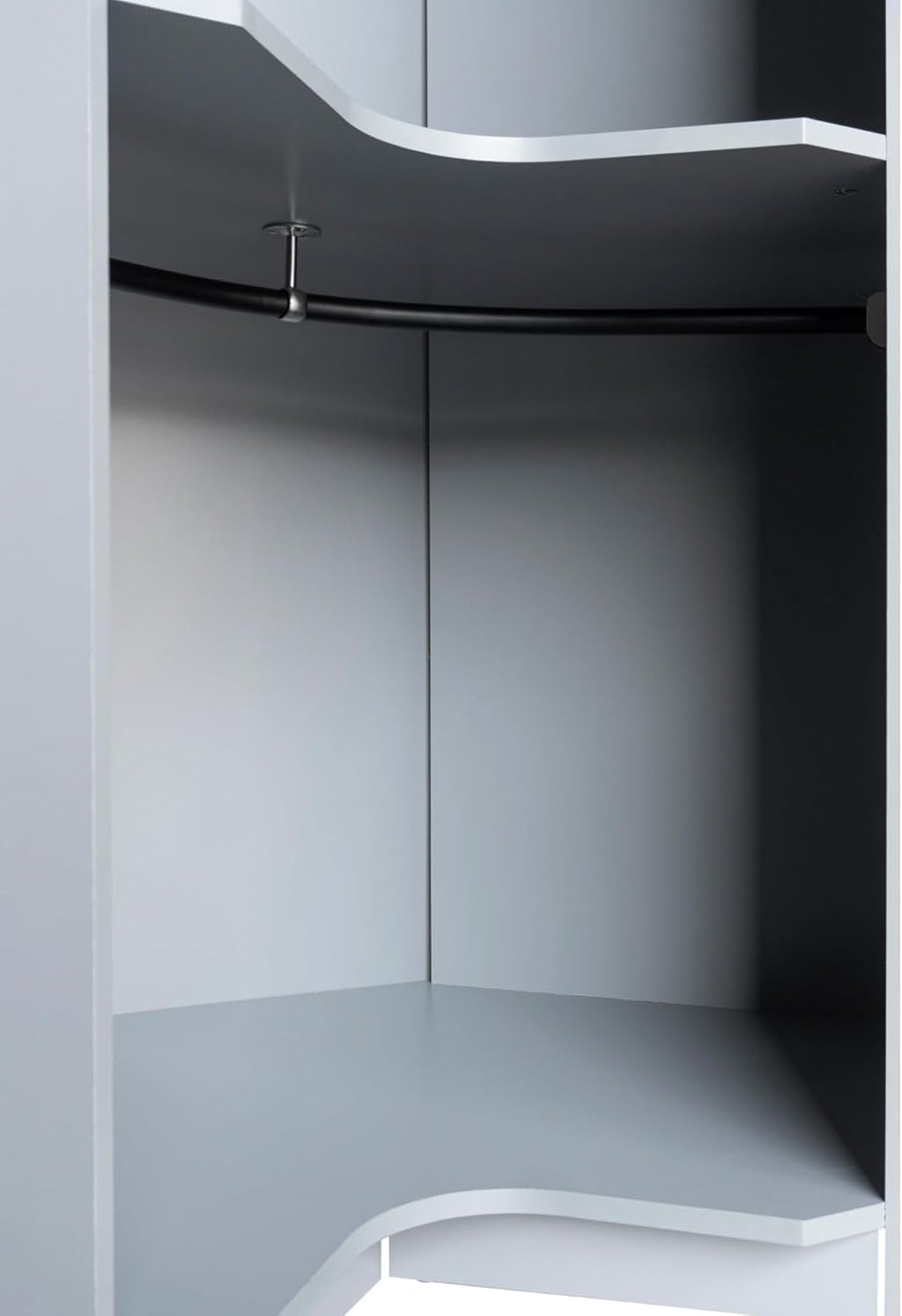Wooden Corner Armoire Wardrobe with Hanging Rail L3049