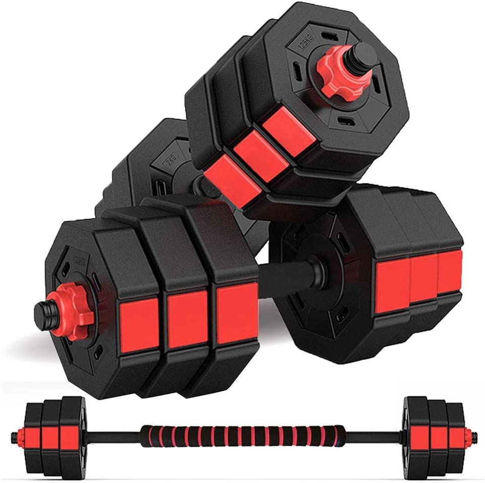 Set of 2 Adjustable Dumbbell Barbell Weight Set O57336