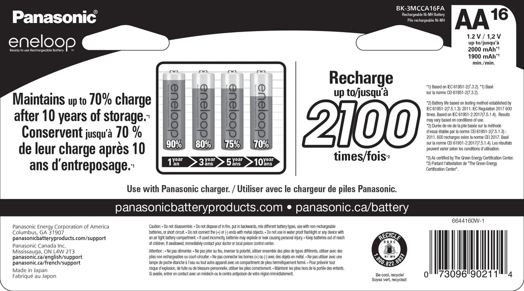 16 Pack AA Rechargeable Nickel Metal Hydride Batteries C2169