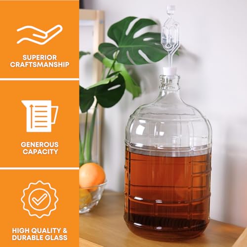 3 Gallon Glass Italian Carboy with 30 mm Cork Neck Finish E2350