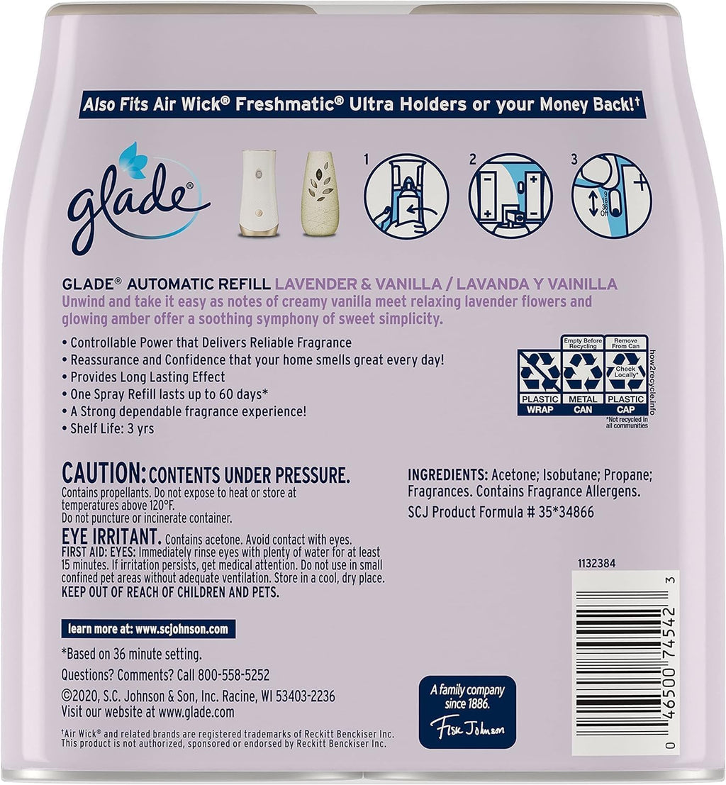 3-Pack Lavender and Vanilla 6.2 OZ Automatic Spray Refill A22233