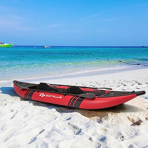 2-person Inflatable Kayak with Aluminium Oars, EVA Padded Seat, Hand Pump, Carry Bag V4944